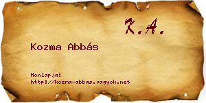 Kozma Abbás névjegykártya